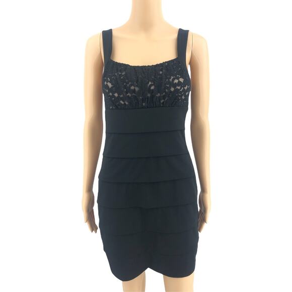 Sweet Storm Dresses & Skirts - Sweet Storm MEDIUM Womens Y2K Black Lace Bandage Sheath Mini Dress